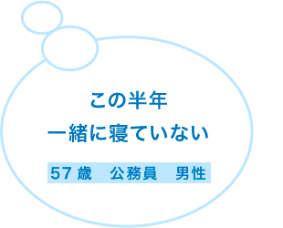 この半年一緒に寝ていない57歳　公務員　男性