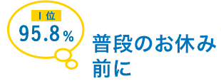 1位 95.8％ 普段の就寝前に