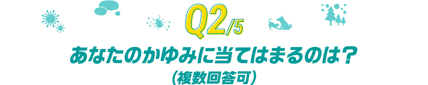 Q2/5 あなたのかゆみに当てはまるのは？(複数回答可)