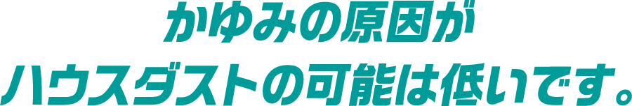 かゆみの原因がハウスダストの可能は低いです。