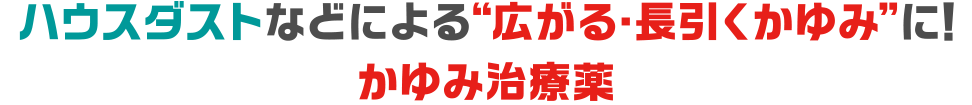 ハウスダストなどによる“広がる・長引くかゆみ”に！かゆみ治療薬